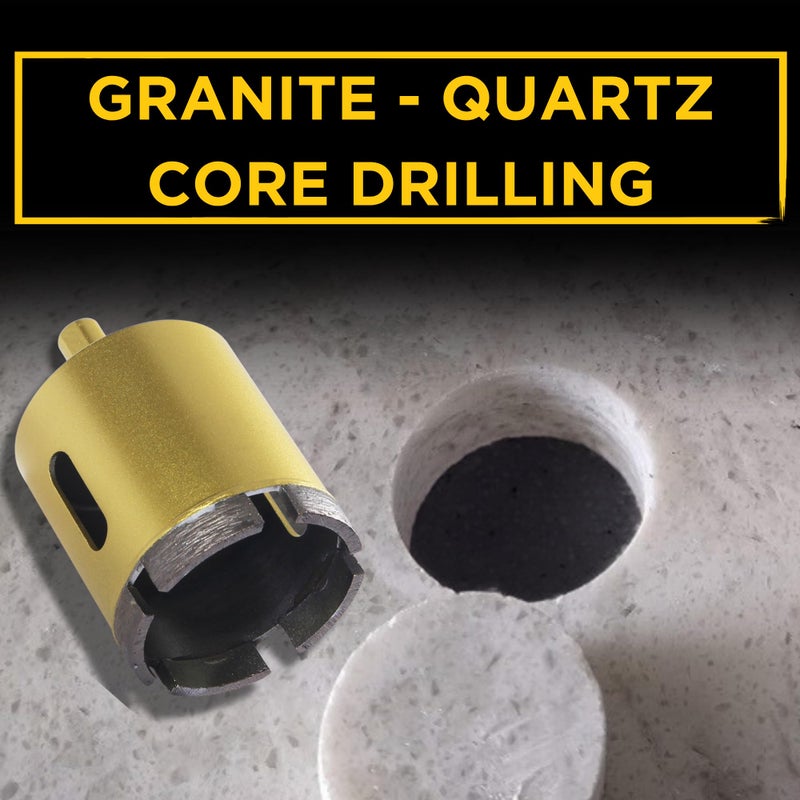 Drilax 1-1/4" Diamond Masonry Drill Bit | Heavy-Duty Dry Core Hole Saw for Concrete, Granite, Brick & Stone | 2-Inch Deep Cut | 3/8" Shank - Image 5